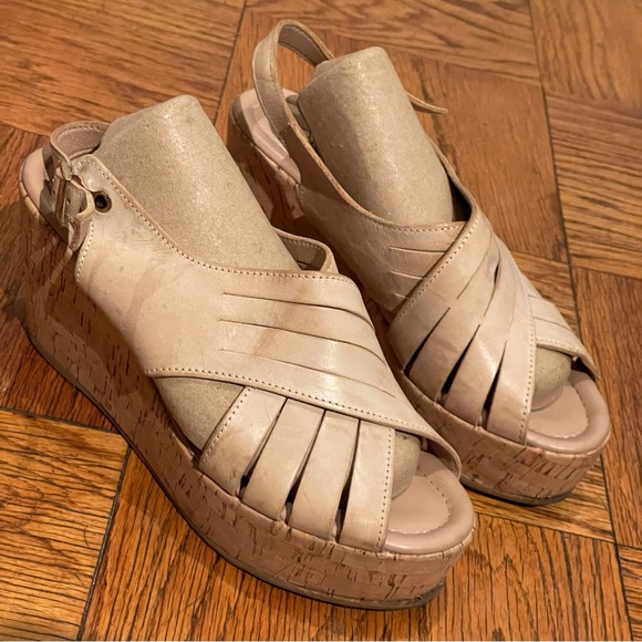 Cordani Slingback Wedge Leather Cork Platform Sandal, Size 40, GUC, “Julia” - Picture 8 of 15